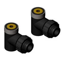 Flo-Link Double O-Ring X 1" PE Fusion Tee/Elbow With 1/4" Tap For P/T Port -- Set Of 2