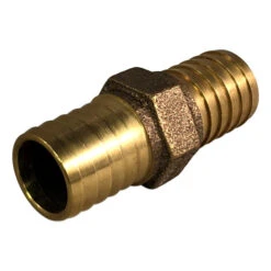 Brass Barb Insert Coupling - 1" X 1" With Hex