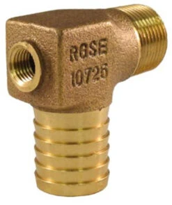 Brass Elbow - ¾" Male Pipe Thread X 1" Barb With ¼" Tap