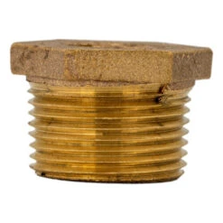 Bronze Threaded Hex Bushing 1" MPT X 1/2" FPT