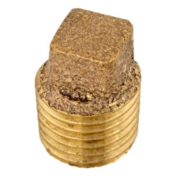 Bronze Threaded Square Head Solid Plug 1/4" MPT