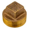 Bronze Threaded Square Head Cored Plug 1-1/4" MPT -Tool Gear Shop BTP6 1 60963.1677858555