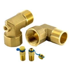 Brass Adapter - 1" Male Pipe Thread X 1" Female Pipe Thread Elbow With PT Ports Set