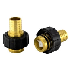 Flo-Link Double O-Ring X 1" Brass Barb Adapter Set With Check Valves