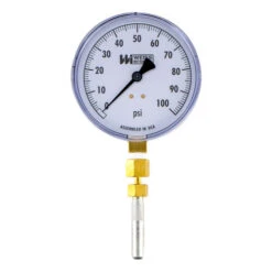 Pressure Gauge With Needle Probe Adapter, 3.5 Inch 0-100 PSI, 1/8th Inch Needle Probe