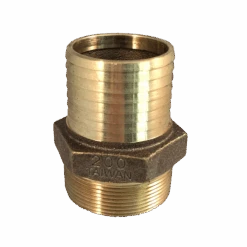 Brass Straight Adapter - 2" Male Pipe Thread X 2" Barb