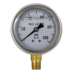 Pressure Gauge 100 PSI - 2 1/2" Diameter