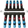 PVC Compression Manifold - Straight Header - 1-1/4" PVC Inlet X (5) 3/4" PE Outlets -Tool Gear Shop alm64s5 86722.1541700076