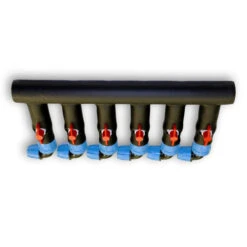 PVC Compression Manifold - Angle Header - 1-1/4" PVC Inlet X (6) 3/4" PE Outlets